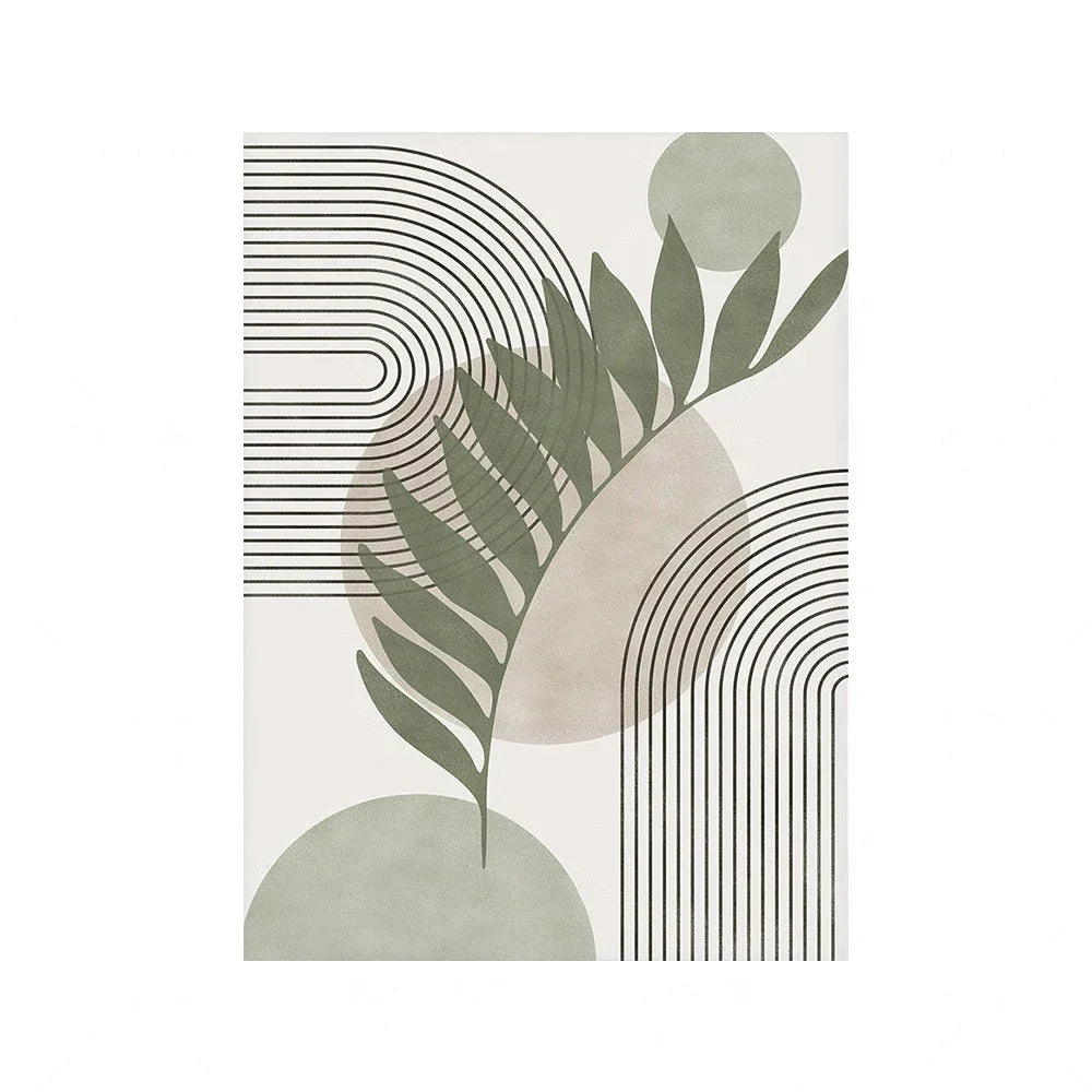 Green Botanical Posters Prints Pictures Abstract Boho Geometric Wall Art