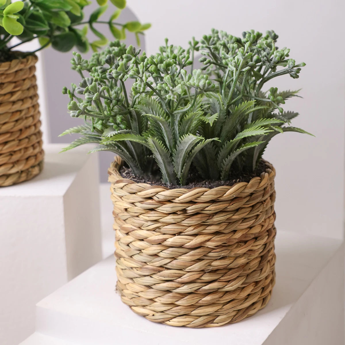 Green Artificial Plants Eucalyptus Flowers Woven