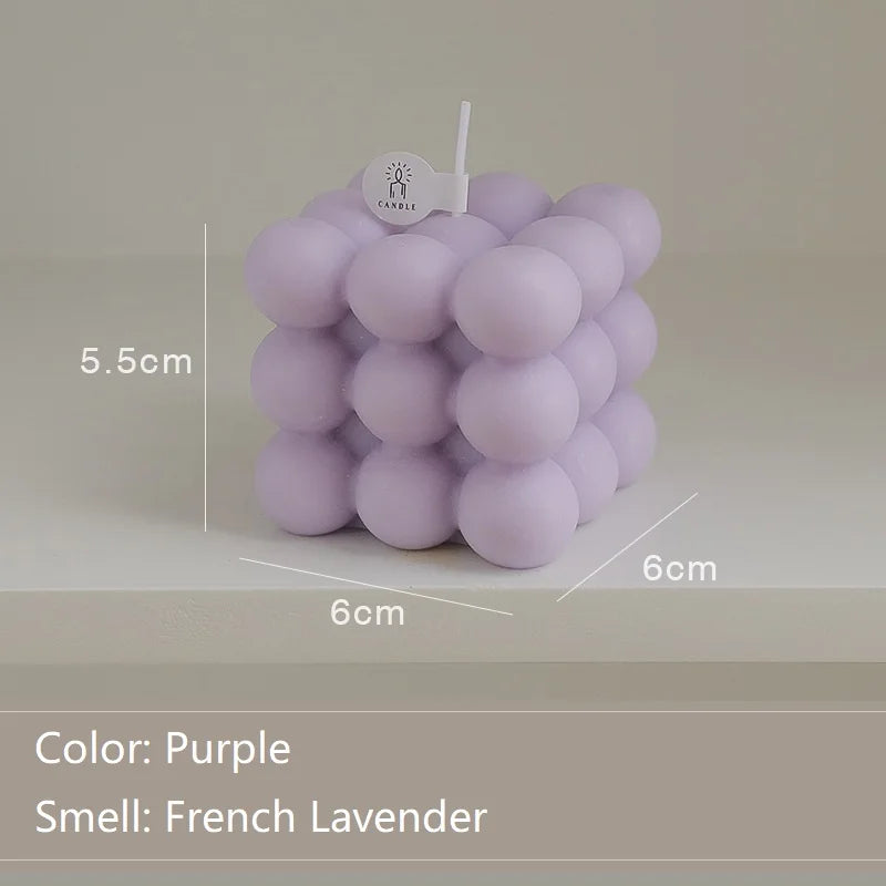 Bubble Cube Shaped Candle Handmade Scented Candle Aromatherapy