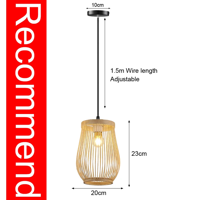 Rattan Pendant Light Bamboo Lamp